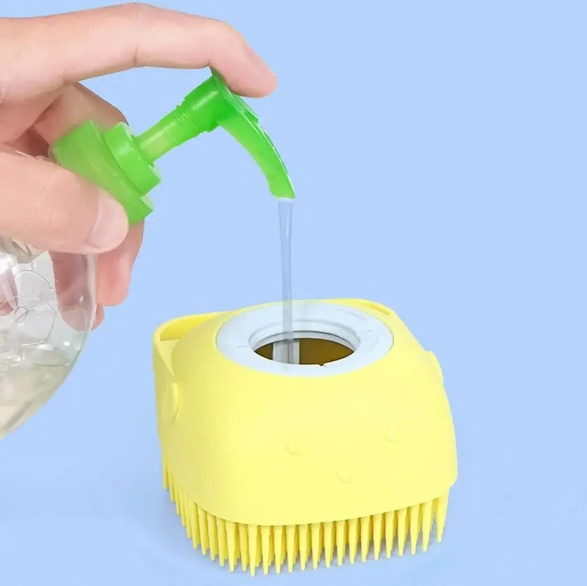 Escova Porta Shampoo de Banho Pet
