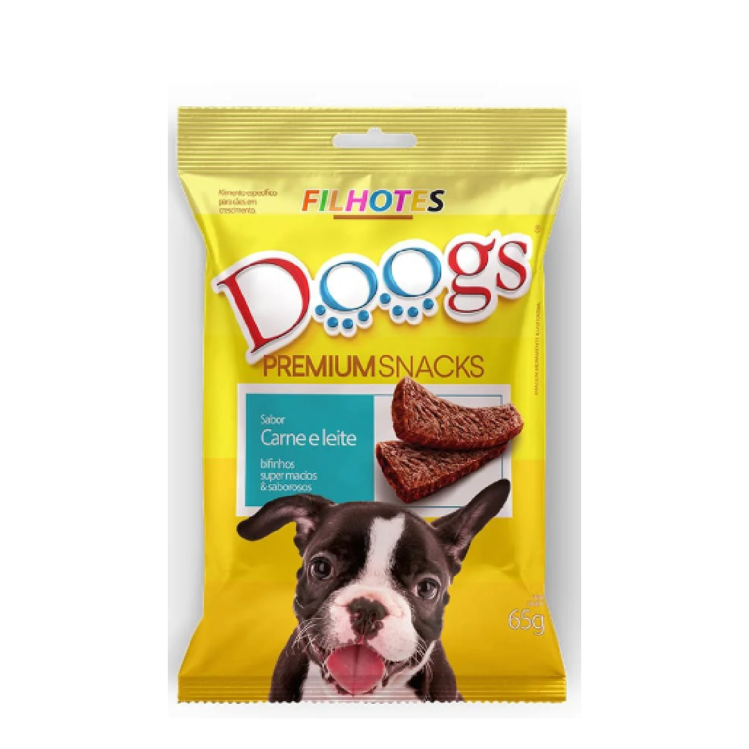 Bifinho Doogs Carne e Leite para Cães - 65g