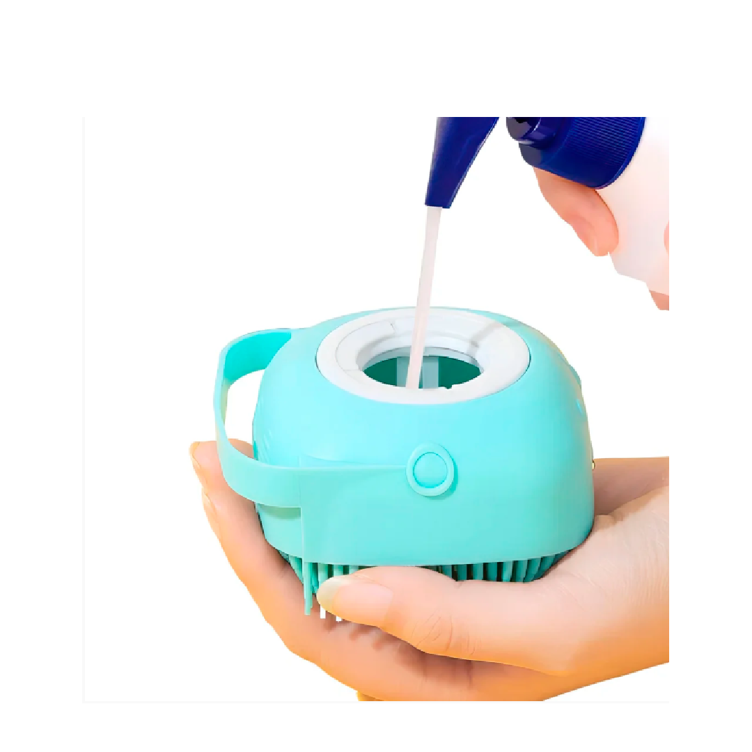 Escova Porta Shampoo de Banho Pet