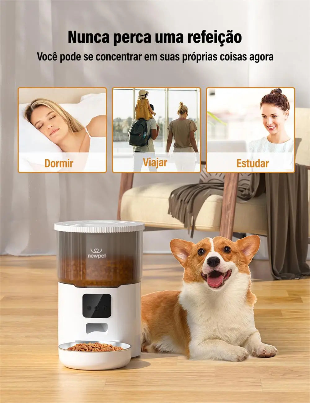 Newpet 4L Alimentador Automático para Pets
