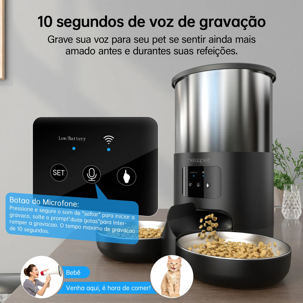 Alimentador Automático para Gatos e Cães