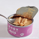 Petiscos enlatados para gatos - Sabor Salmão, Frango e Peixe