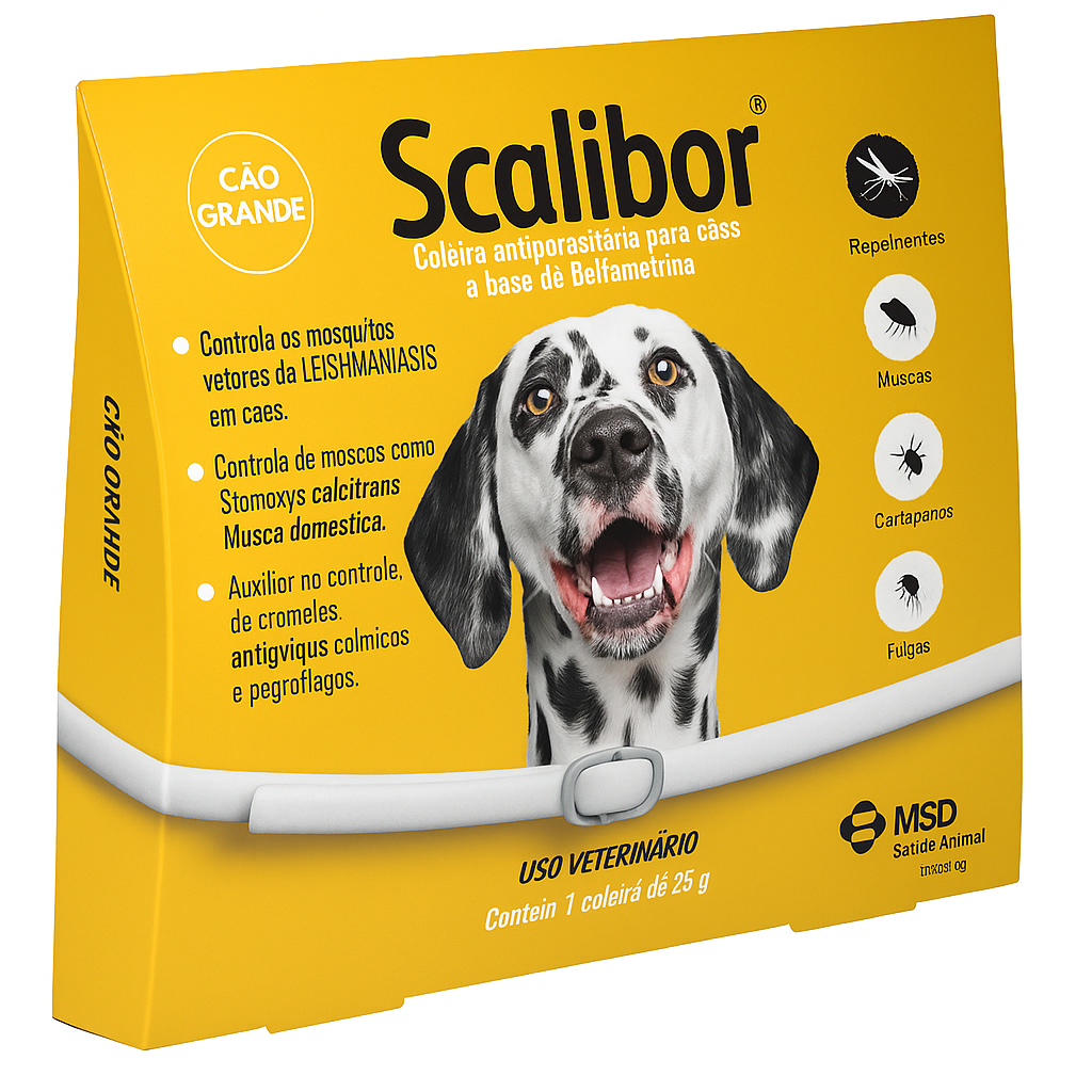 Coleira Scalibor 65cm Leishmaniose Antipulgas Msd