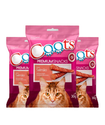 3 Pacotes de Bifinho Caats Salmão para Gatos - 30g