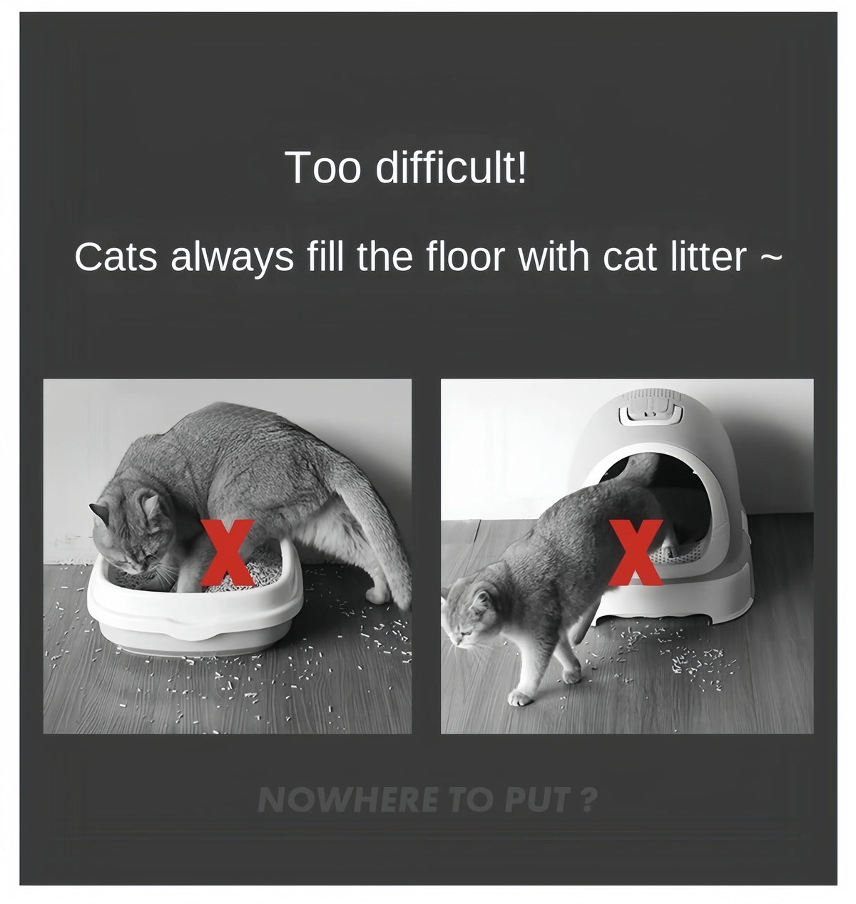 Tapete para Areia de Gato 90x60cm, à Prova d'Água