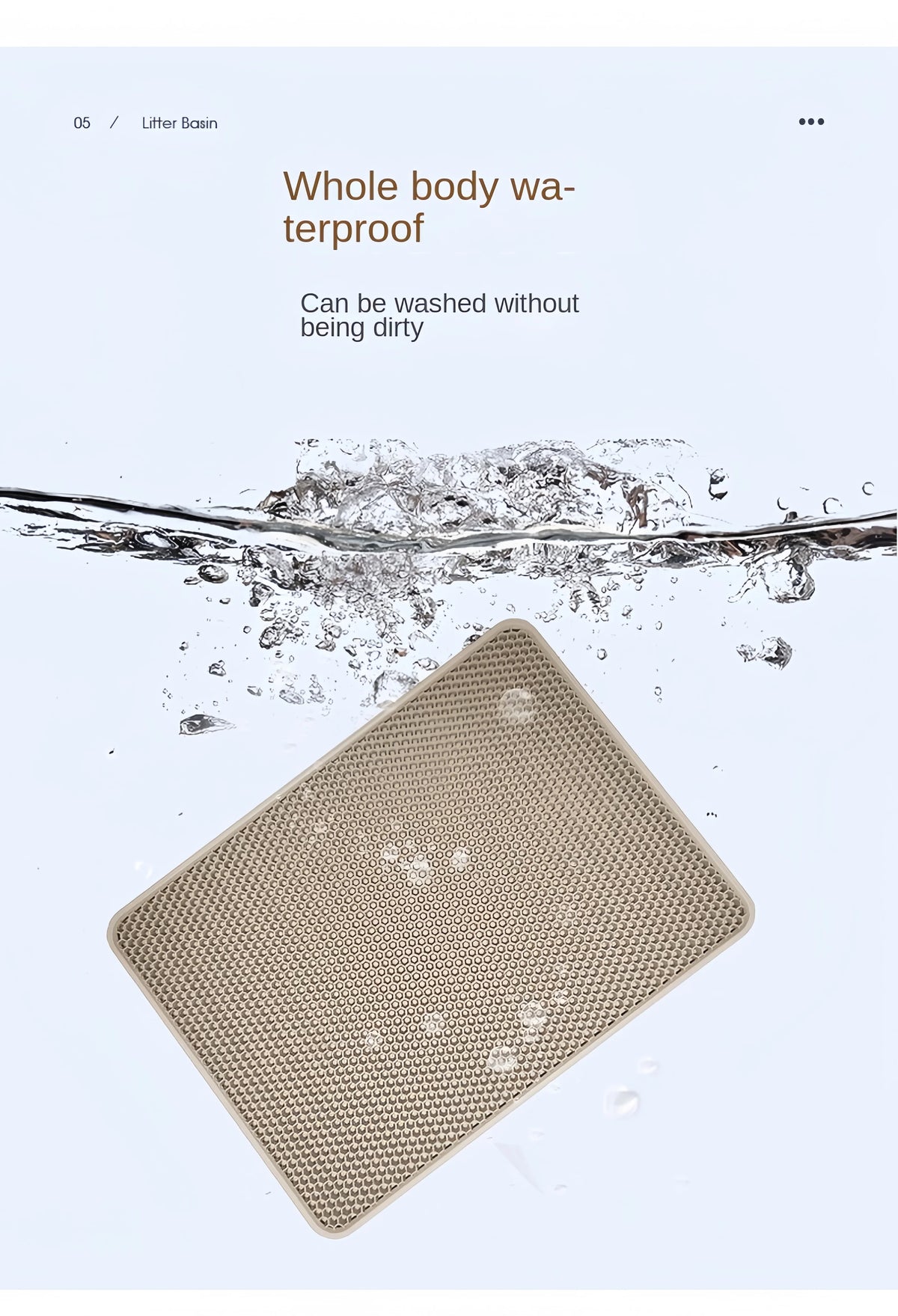 Tapete para Areia de Gato 90x60cm, à Prova d'Água