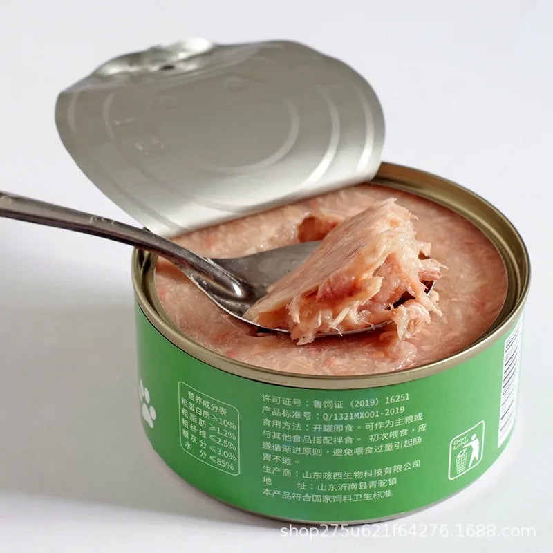 Petiscos enlatados para gatos - Sabor Salmão, Frango e Peixe