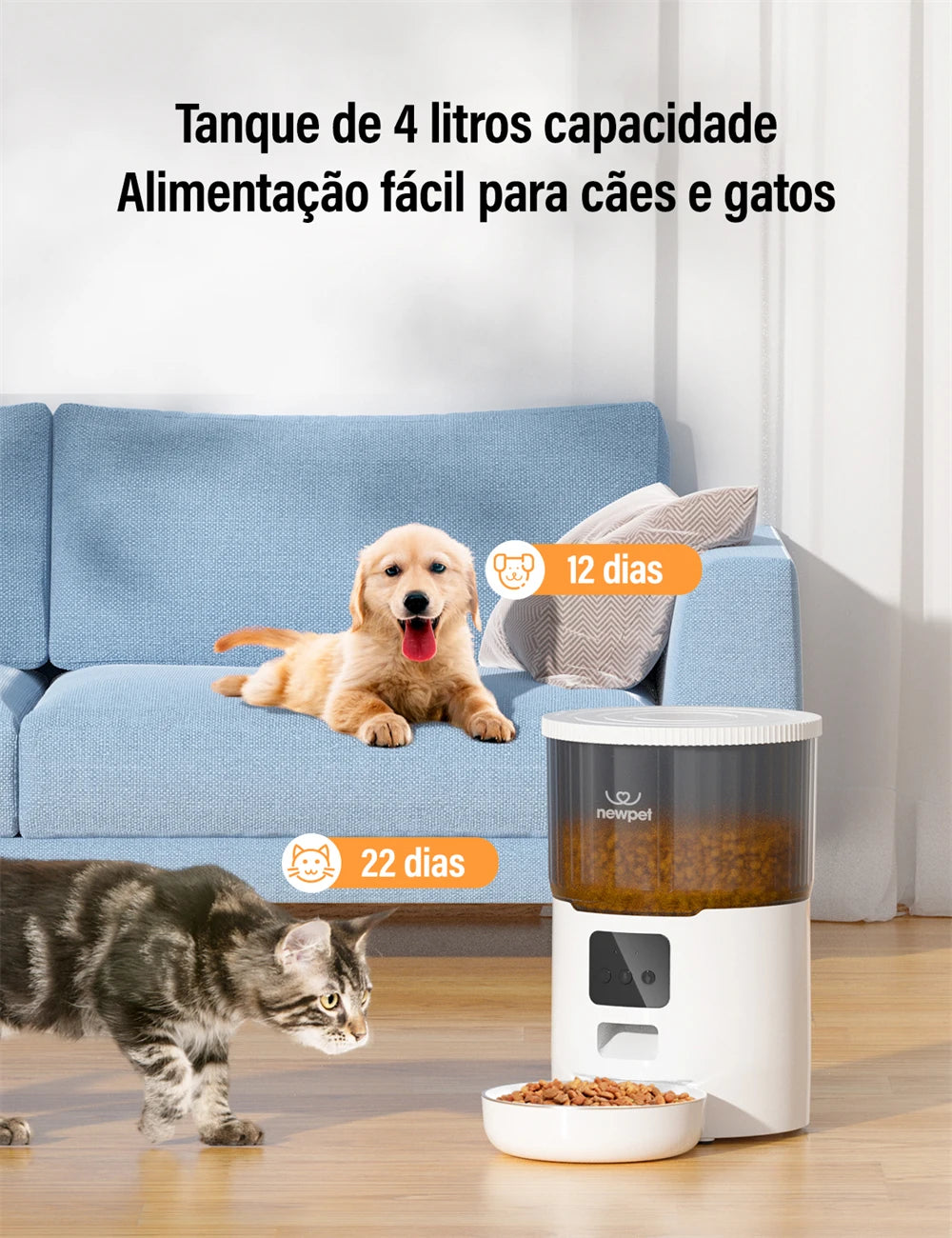 Alimentador Automático para Pets de 4L
