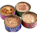Petiscos enlatados para gatos - Sabor Salmão, Frango e Peixe